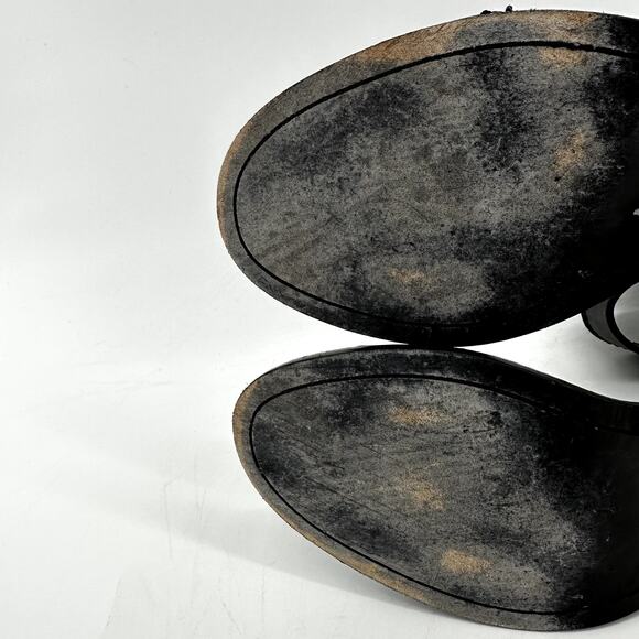 FRYE Brielle Back-Zip Sandal Italian Leather Strap Block Heels Open Toe Black 11 - Picture 8 of 8